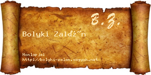 Bolyki Zalán névjegykártya
